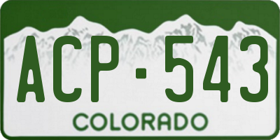 CO license plate ACP543