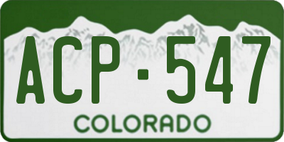 CO license plate ACP547