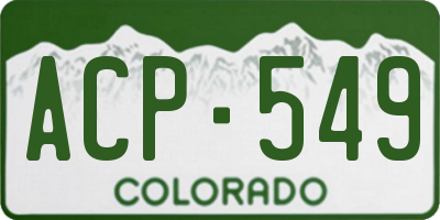 CO license plate ACP549