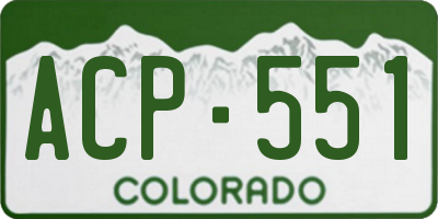CO license plate ACP551