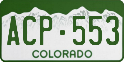 CO license plate ACP553