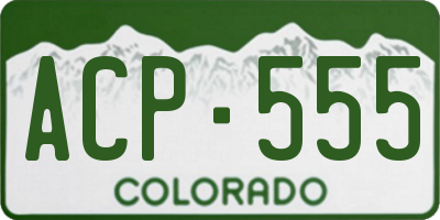 CO license plate ACP555