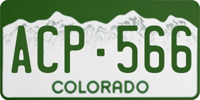 CO license plate ACP566