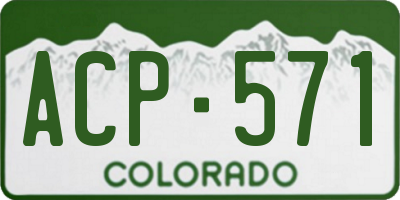 CO license plate ACP571