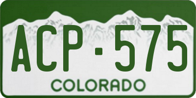 CO license plate ACP575
