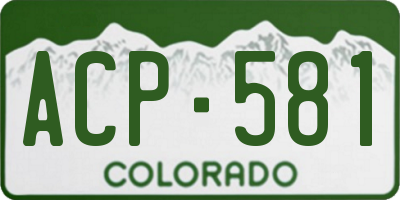 CO license plate ACP581