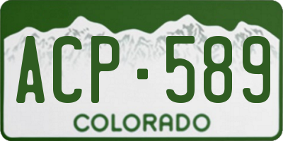 CO license plate ACP589