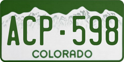CO license plate ACP598