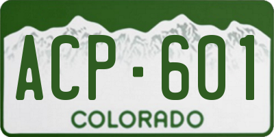 CO license plate ACP601