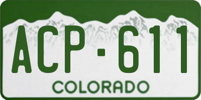 CO license plate ACP611