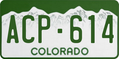 CO license plate ACP614