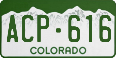 CO license plate ACP616