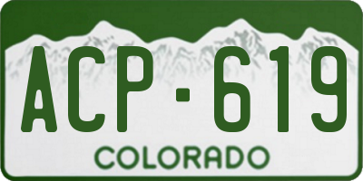 CO license plate ACP619
