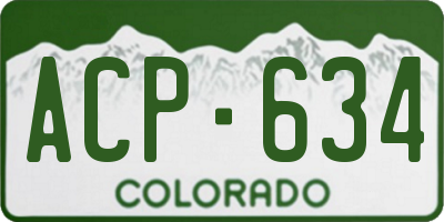 CO license plate ACP634