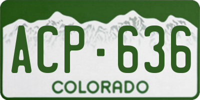CO license plate ACP636