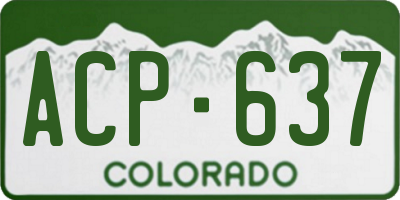 CO license plate ACP637