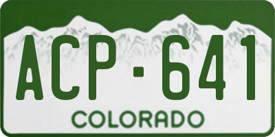 CO license plate ACP641
