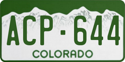 CO license plate ACP644