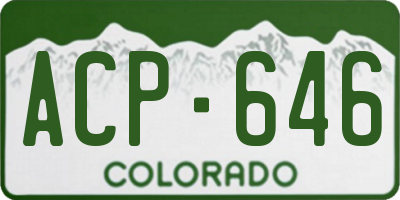 CO license plate ACP646