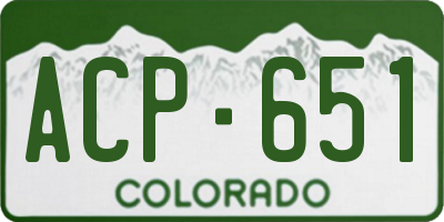 CO license plate ACP651