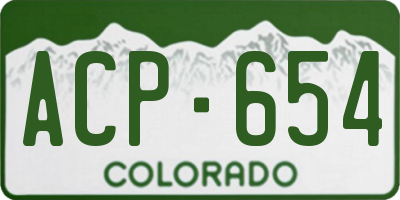 CO license plate ACP654
