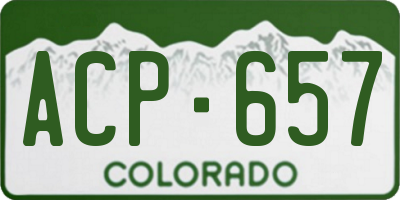 CO license plate ACP657
