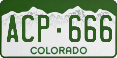 CO license plate ACP666
