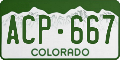 CO license plate ACP667