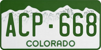 CO license plate ACP668