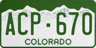 CO license plate ACP670