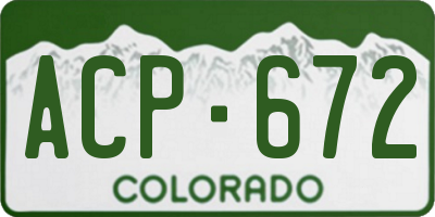 CO license plate ACP672
