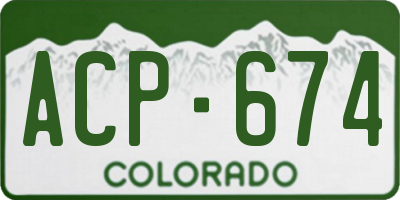 CO license plate ACP674
