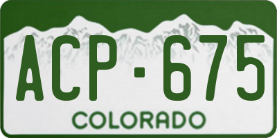 CO license plate ACP675