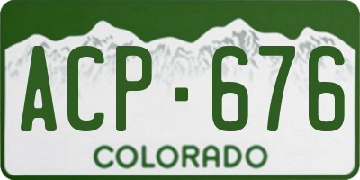 CO license plate ACP676