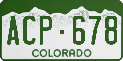 CO license plate ACP678