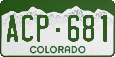 CO license plate ACP681