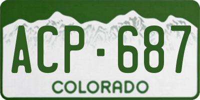 CO license plate ACP687