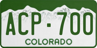 CO license plate ACP700