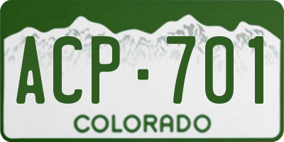 CO license plate ACP701