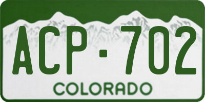 CO license plate ACP702