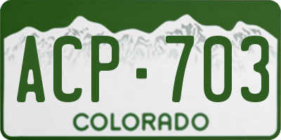 CO license plate ACP703