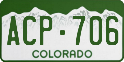 CO license plate ACP706