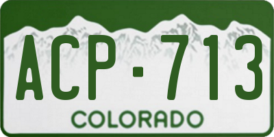CO license plate ACP713