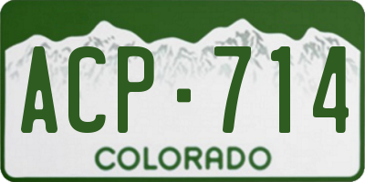 CO license plate ACP714