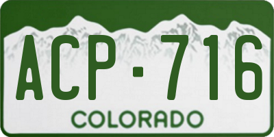 CO license plate ACP716