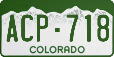 CO license plate ACP718