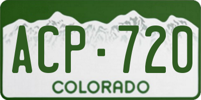 CO license plate ACP720