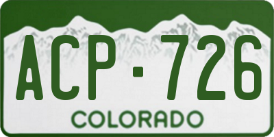 CO license plate ACP726