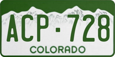 CO license plate ACP728