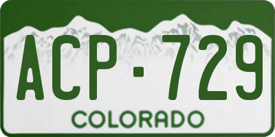 CO license plate ACP729
